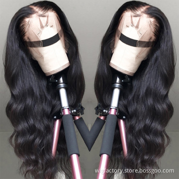 Wholesale cheap virign brazilian hair wig human hair 360 lace frontal, pre-plucked 360 lace frontal wig with baby hair